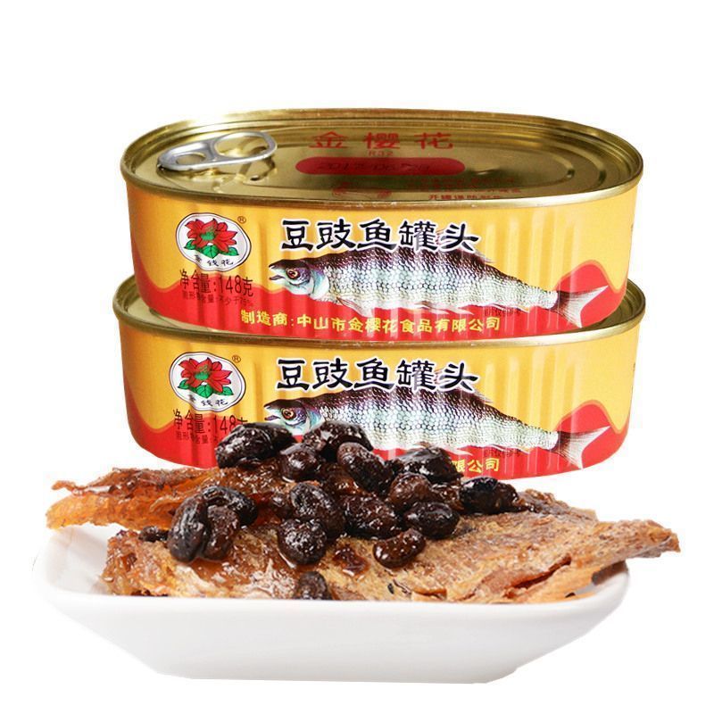 148g豆豉鲮鱼鱼罐头鱼下酒拌饭菜小鱼即食罐头海鲜熟食鱼罐头批发 148