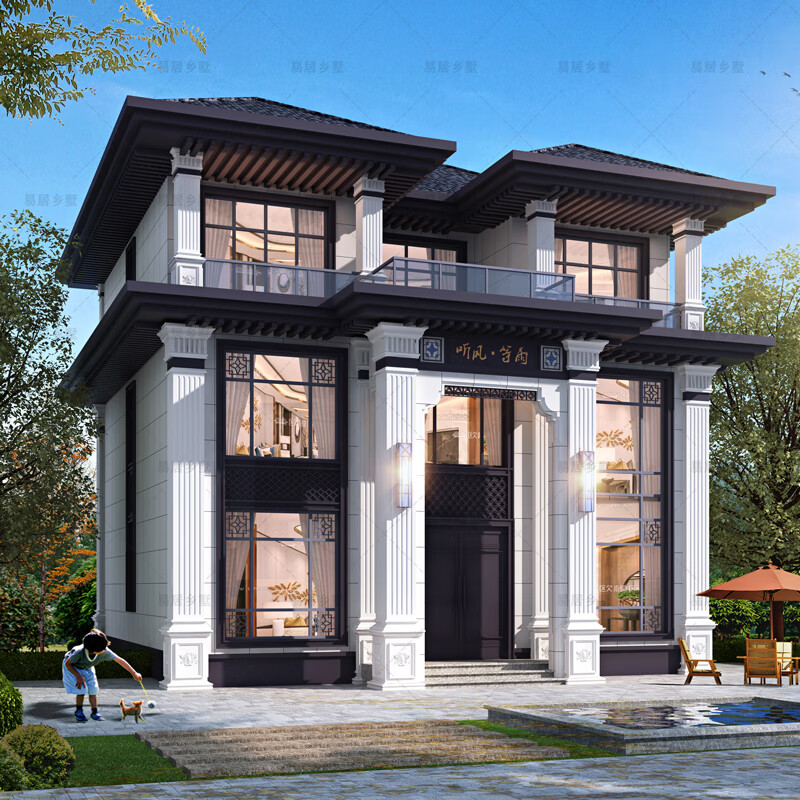 333新款别墅设计图纸三层新中式农村自建房现代乡村房屋建筑图