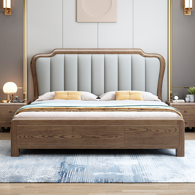 ������ʵľ������ľ��Ƥ������ŷ1.8��˫�˴�1.5���ִ���Լ���䴢��鴲 ����ľ���� 2*2.2�׿�ܽṹ����ľ���塿 2080Ԫ