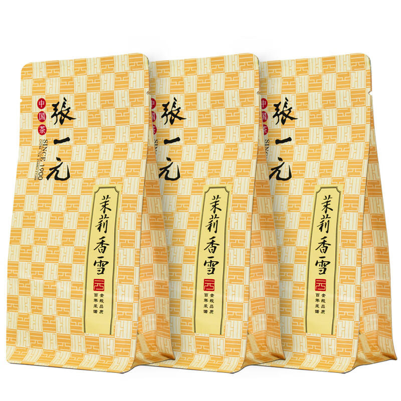 张一元茉莉飘雪 茶叶茉莉花茶特级香雪50g×3袋共150g 2023茉莉花茶