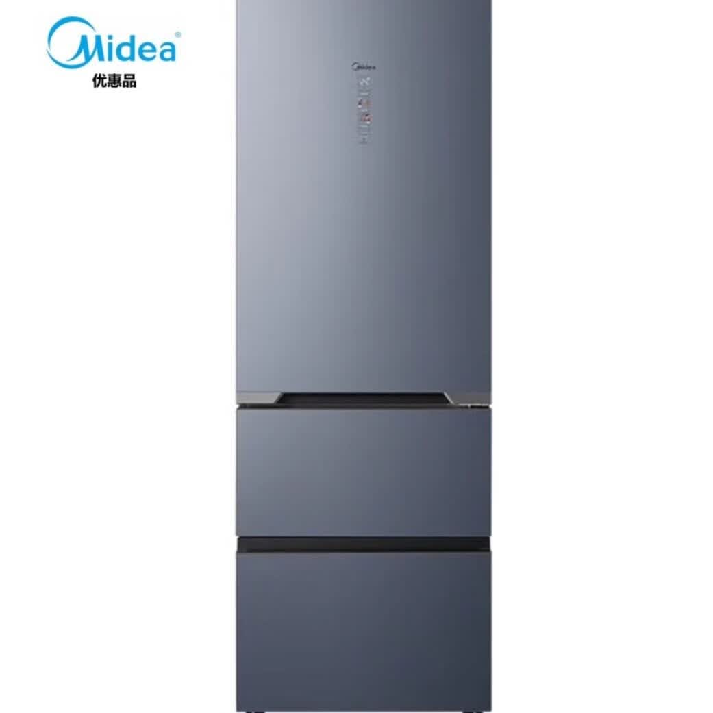 美的优惠品小型左开门右开门可调三门节能风冷无霜超薄嵌入冰箱样品机