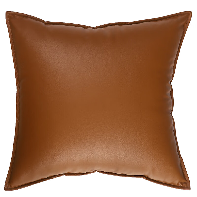 仿真牛皮沙发抱枕靠垫客厅轻奢腰枕车上专用靠垫可定制靠背枕 桦茶色