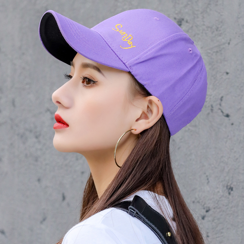 女生帽子夏天显脸小鸭舌帽百搭春秋个性休闲夏季棒球帽 紫色 可调节