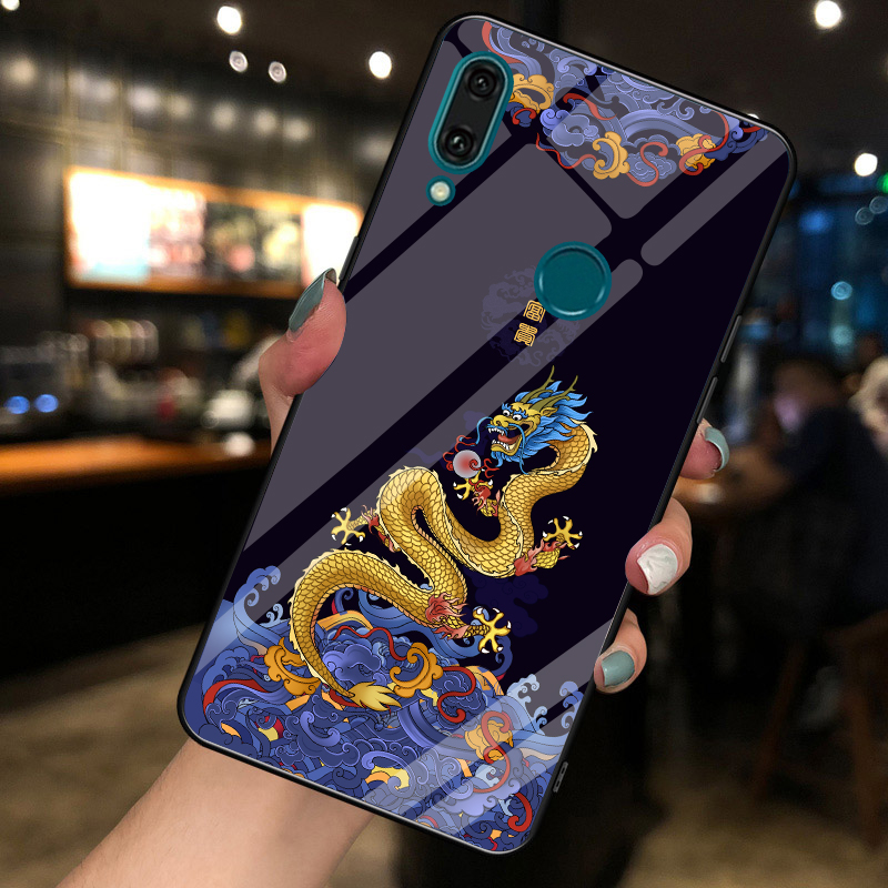 梦逸轩适用华为畅享9plus玻璃壳jkm-al00手机套畅想九普拉斯全包软