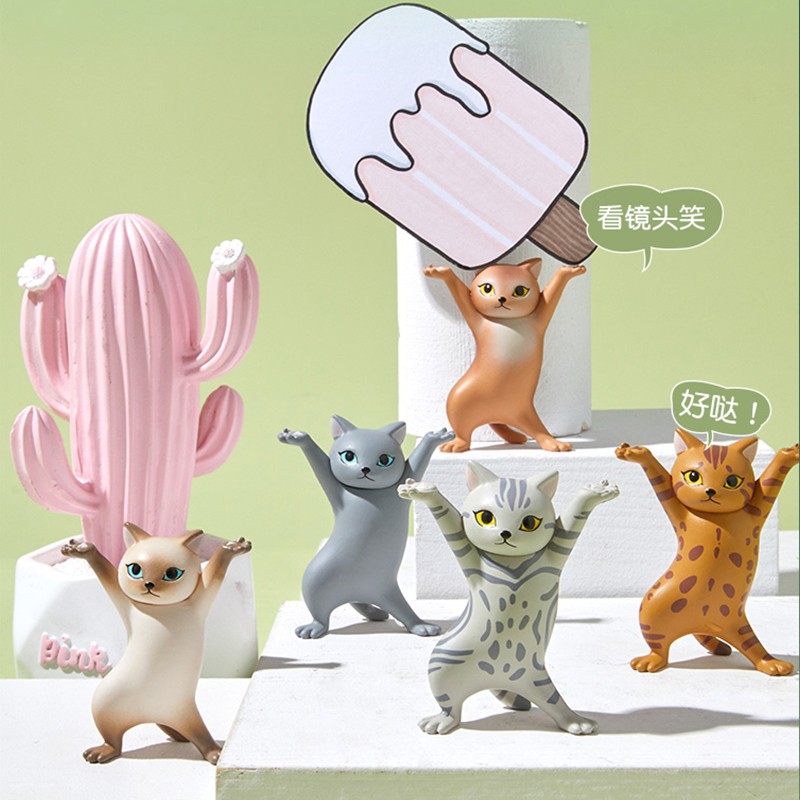 帝兰慕猫咪小摆件笔架举笔猫手办生日新年元旦跨年礼物桌面装饰创 第