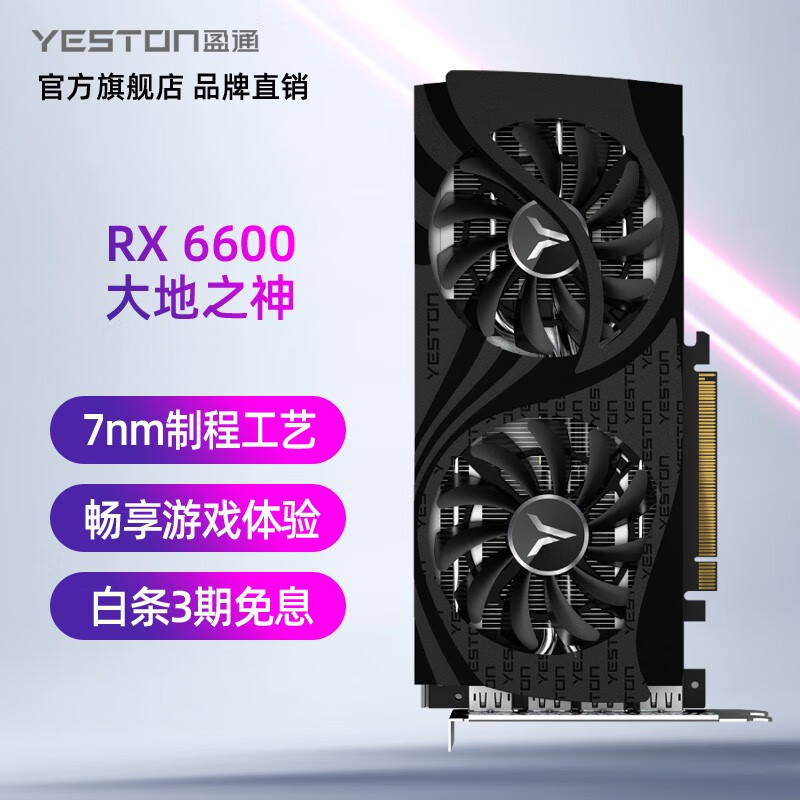 盈通yeston RX6600 8G D6 台式机电脑电竞主机AMD吃鸡游戏独立显卡  RX6600 8G D6 大地之神