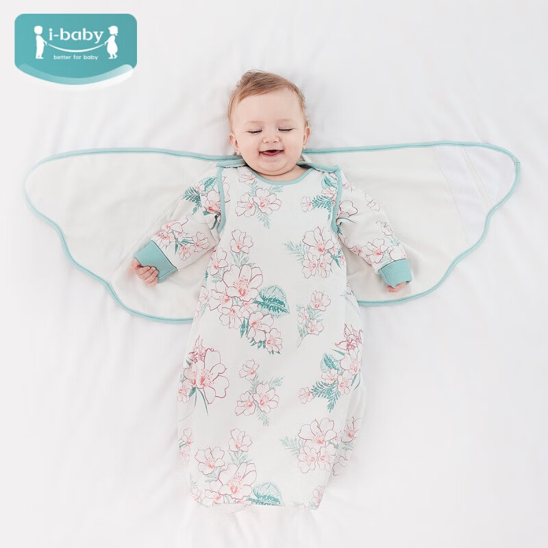 ibaby婴儿睡袋冬季包被新生儿襁褓睡袋防惊跳包巾包单宝宝睡衣 花与斑马(适用室温20-24℃) 【73码】推荐身高65-75cm