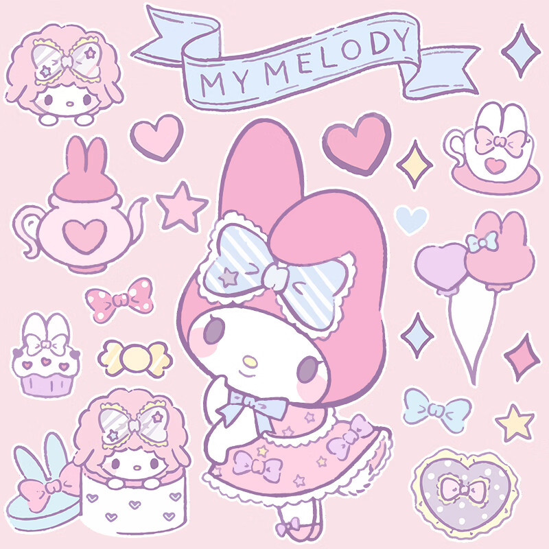 丽鸥库洛米行李箱贴纸melody笔记本电脑ipad防水装饰贴画 可爱美乐蒂