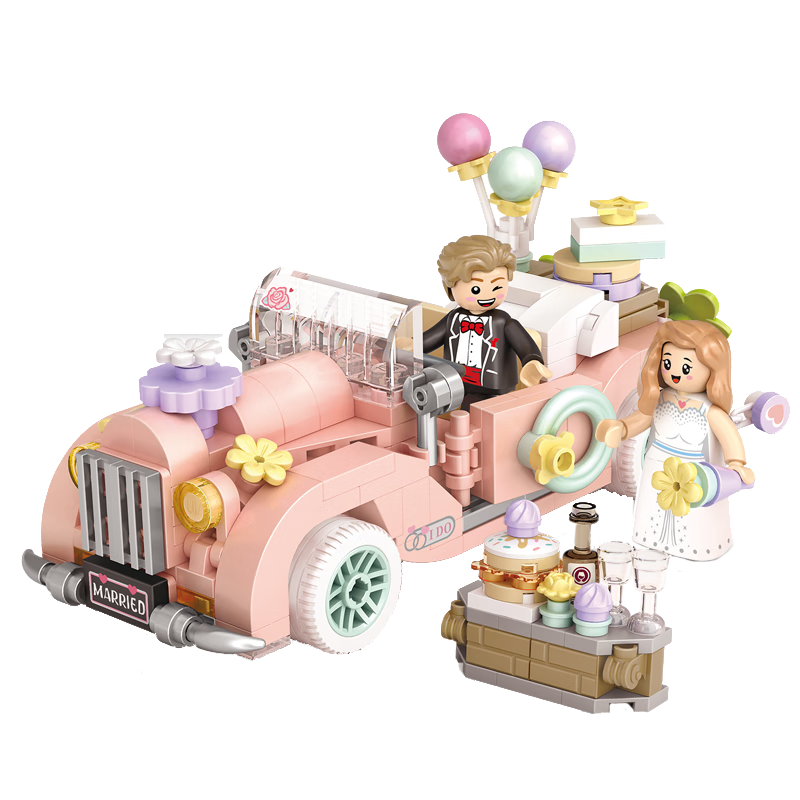 俐智（Loz）小颗粒积木拼装儿童玩具模型送男女孩生日礼物4210复古婚车