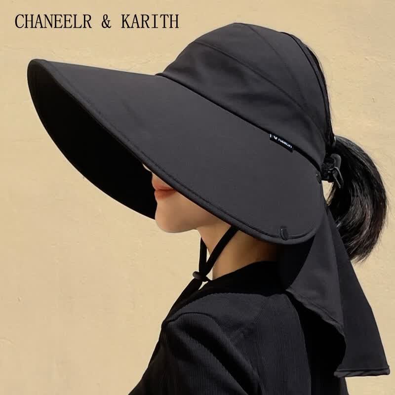 CHANEELR & KARITH遮阳帽防晒帽子女2026新款太阳帽防紫外线夏季户外出游遮脸遮阳帽 卡其