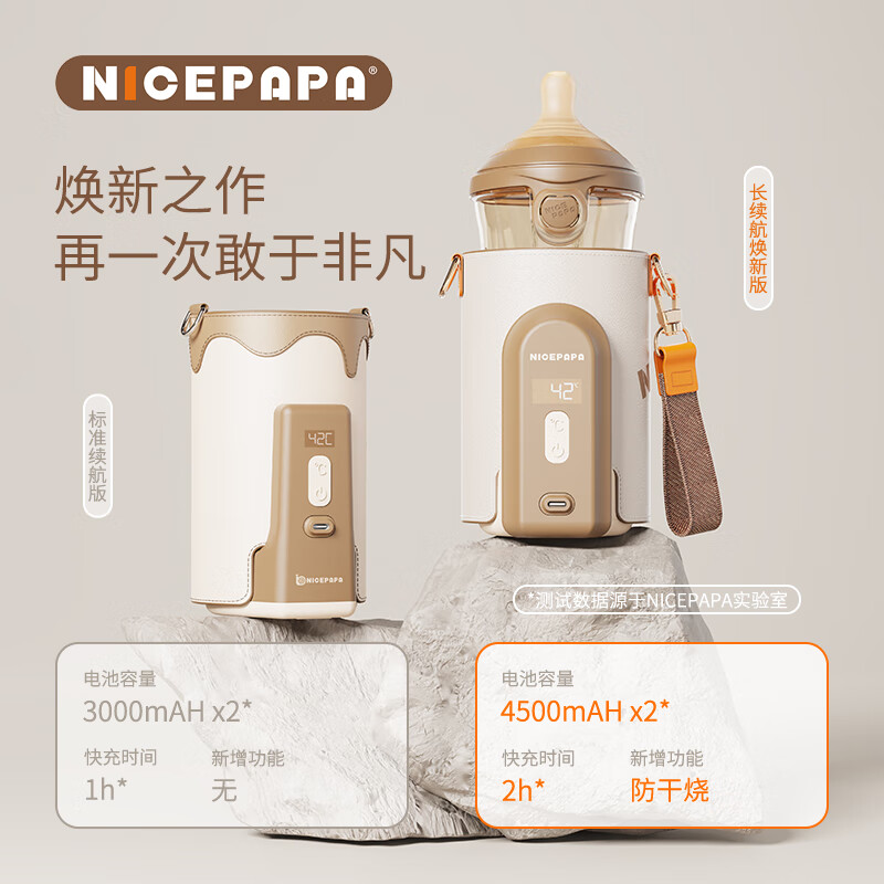 奶爸爸（Nicepapa）五档智能调温外出温奶器奶瓶保温套婴幼儿恒温暖奶器宝宝暖奶套 9000毫安蓄电款无线暖奶套