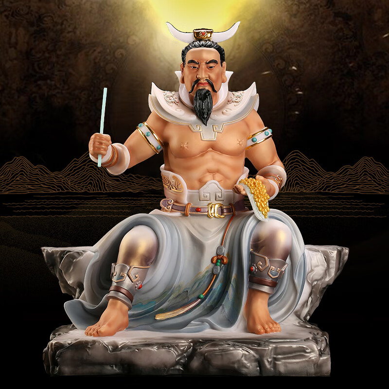 普莲神农大帝神像汉白玉神农氏炎帝五谷农皇祖师三皇炎帝居家装饰供奉