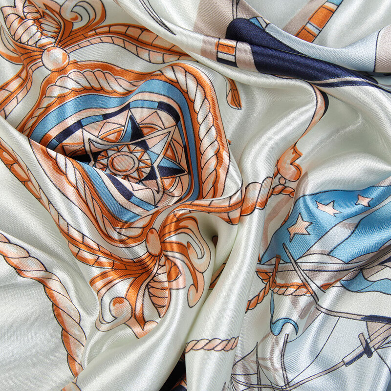 达芬奇密码 春秋季薄款大方巾女韩国百搭丝巾空姐领巾外搭防晒 桑海远航 水蓝