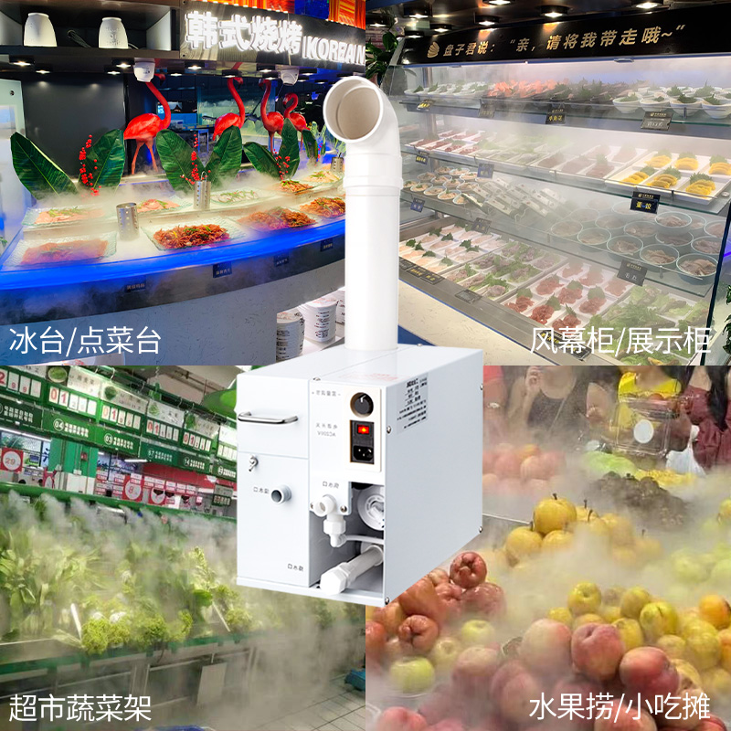 易仕威尔超市蔬菜保鲜加湿器商用喷雾机车间加湿器工业超声波加湿机雾化机EW-08HS免修换新雾量可调节能 EW-06HS加湿量6KG/H水泵款