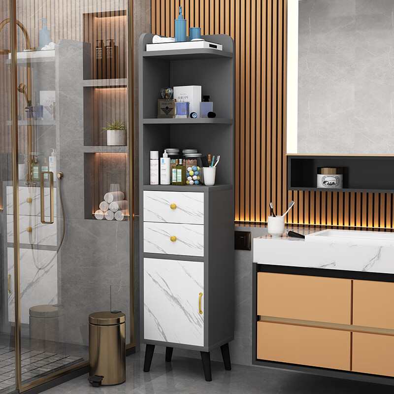 寒婵定制轻奢卫生间边柜角柜浴室侧柜立柜马桶边柜落地夹缝储物角柜窄
