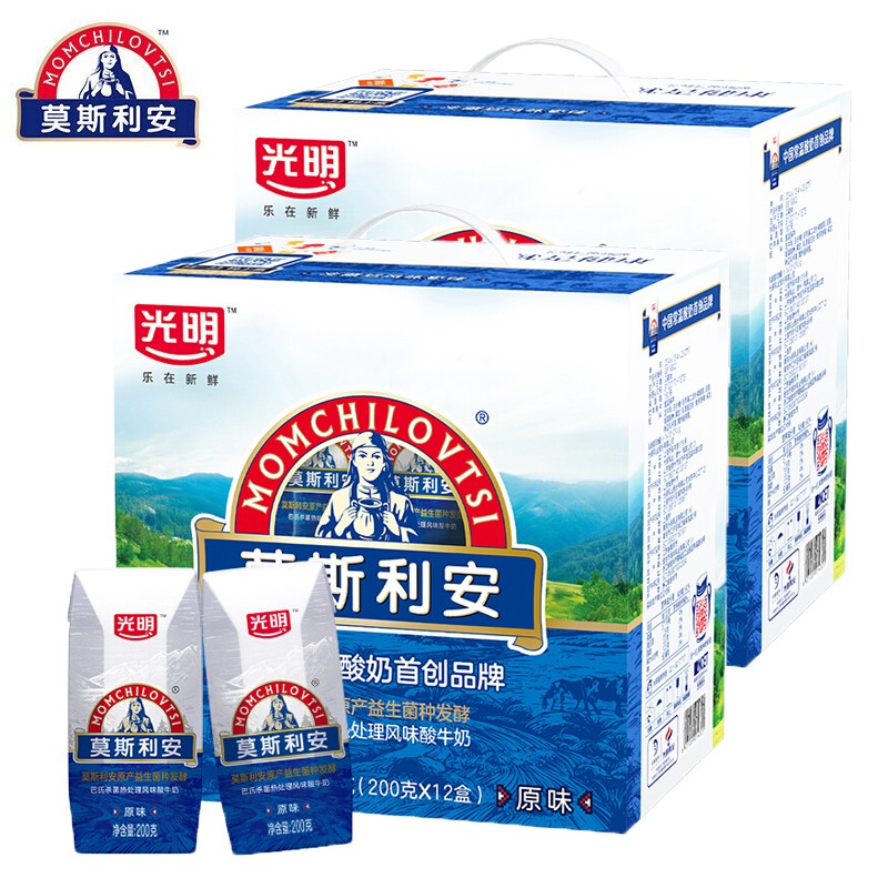 光明 莫斯利安 常温酸奶(原味)200g*12盒*2箱 礼盒装(新老包装交替