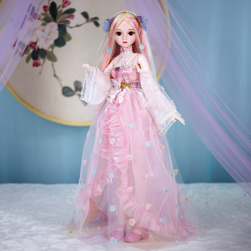 德必勝換裝洋娃娃公主玩具女孩仿真BJD娃娃玩偶芭人偶比兒童節(jié)生日禮物 花蕊仙子共兩套衣服