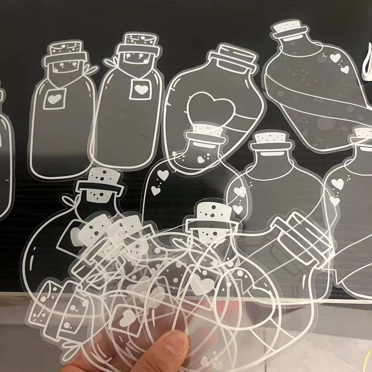 晨童【精选厂家】Diy干花书签透明瓶子贴纸儿童创意手工植物标本夹压 DIY压花书签 【20片装】 款式随机