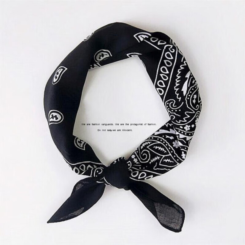 诺冉千颖嘻哈hiphop头巾发带男女绑手复古腰果小方巾街头潮牌领巾裤巾