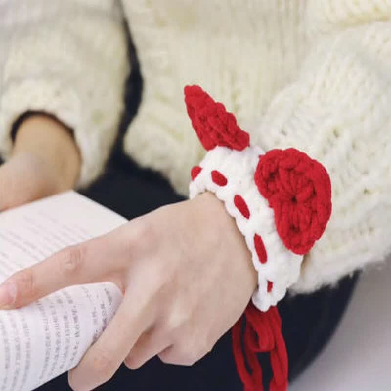 【精选好礼】小熊手环学生情侣毛线手工编织diy材料包自制兔耳朵手链