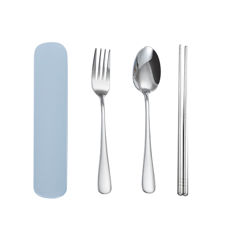 尚菲优品 不锈钢筷子勺子叉子餐具套装 创意便携式筷勺4件套 SFYP034