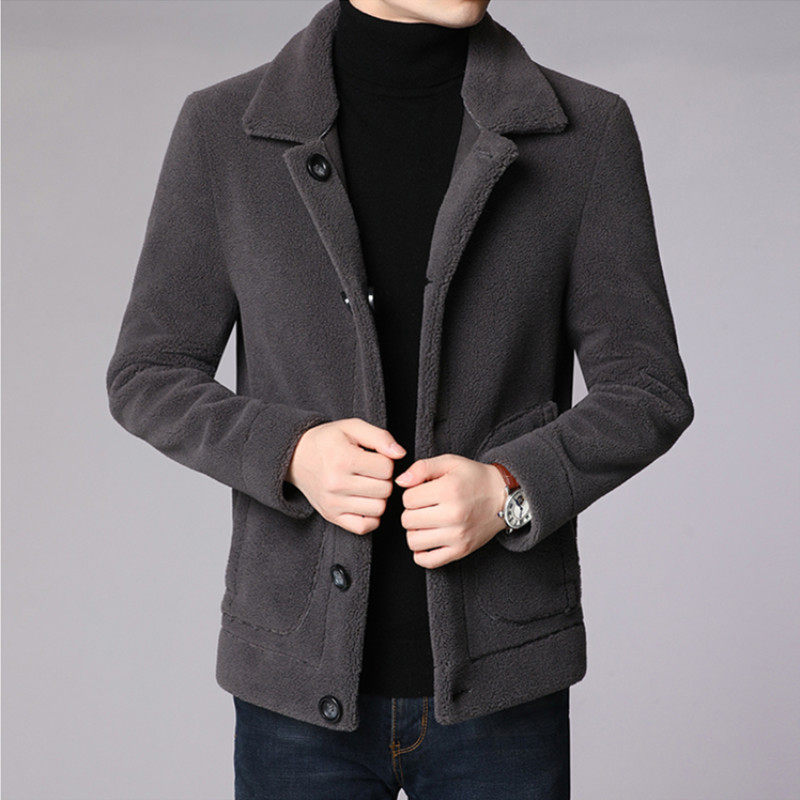 翻毛皮衣皮毛一体男皮草短款大衣羊剪绒羊羔绒夹克冬季双面穿皮袄外套