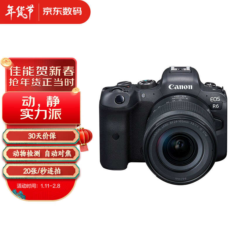 佳能（Canon）EOS R6 全画幅微单数码相机 24-105标准镜头套装