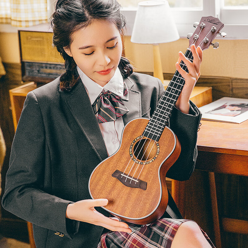 贤怀达尤克里里初学入门女生款尤克里里小吉他演奏级高颜值  23寸黑色