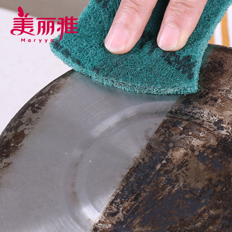 美丽雅强力去污百洁布 易清洗金刚砂擦锅洗碗除重垢清洁抹布 15片
