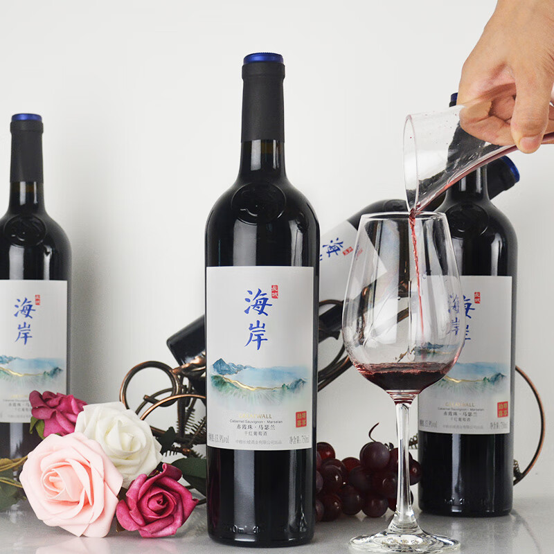 长城（GreatWall）红酒 干红葡萄酒佳节喜酒宴请年货节礼品【热门商品】 海岸赤霞珠马瑟兰750ml整箱6瓶装