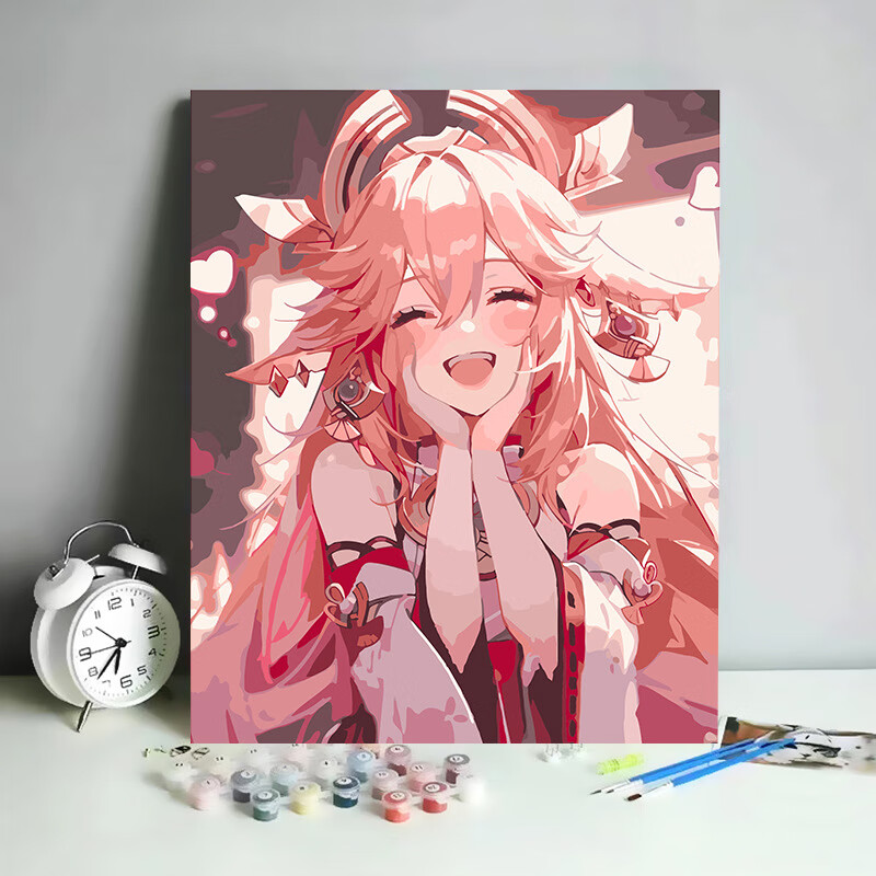 精选】数字油画diy原神手工涂色油彩画儿童成人手绘动漫装饰画