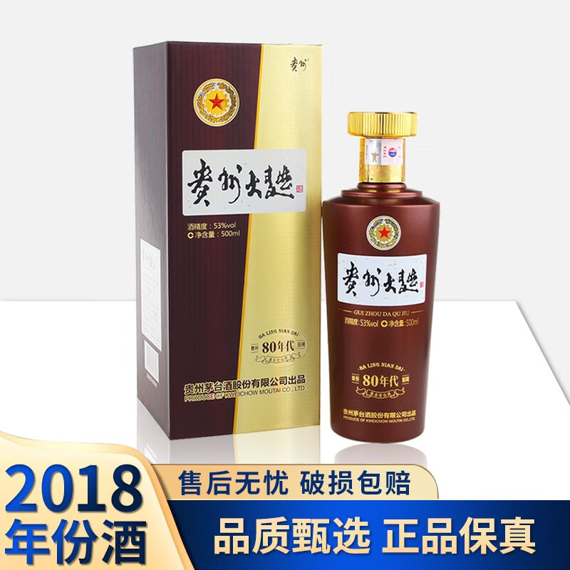 茅台(moutai)贵州大曲酒 (80年代)  53度 2018年 贵州茅台酒股份有限