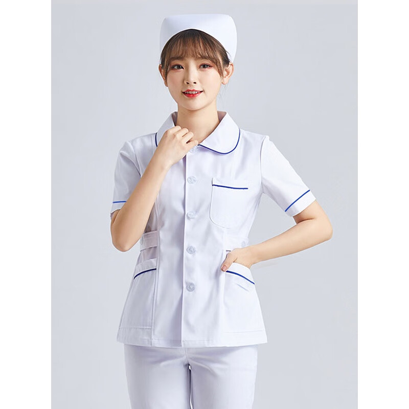 赛曼蝶春夏款护士服女分体套装医院护士工作服长袖园圆领短袖全套装短