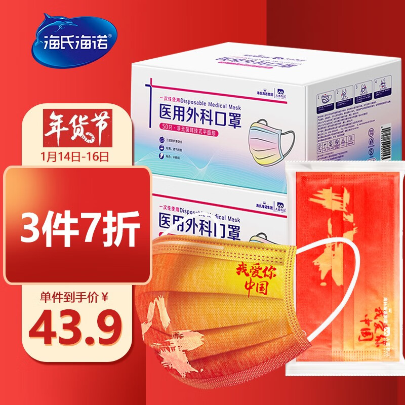 【海氏海诺医用外科口罩】价格走势及用户评价