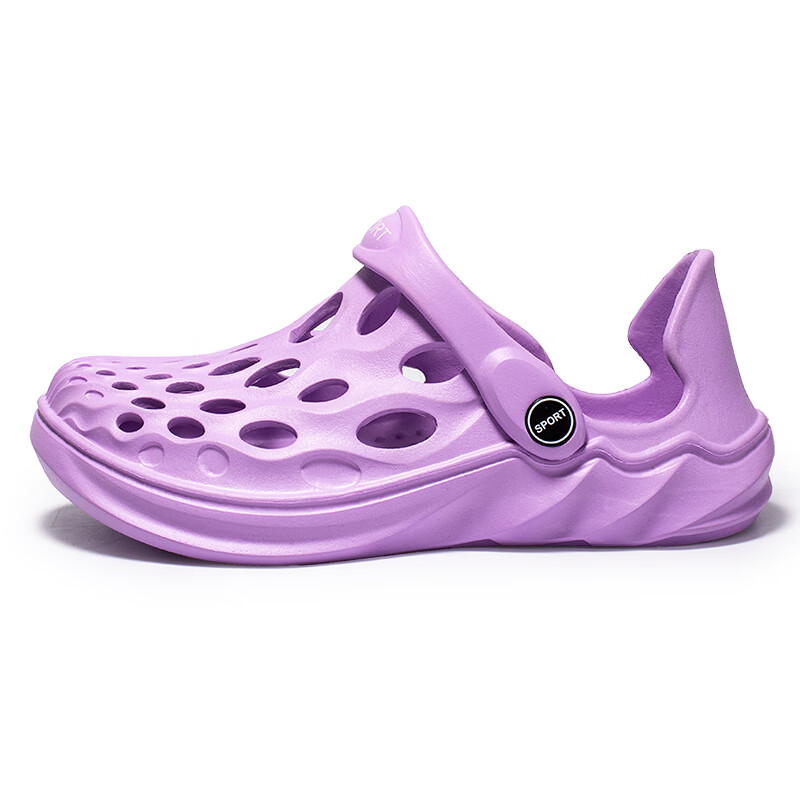 包头沙滩鞋女可下水速干洞洞鞋防滑水上乐园溪水鞋海滩鞋情侣 紫色 36