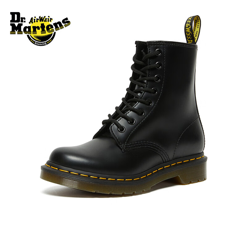 马丁（DR.MARTENS）1460 W英伦女款秋季经典款通勤光面皮黑色马丁靴 黑色 43 建议拍大一码