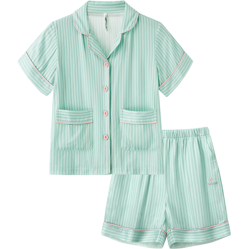 有棵树【清仓特惠】儿童睡衣男女宝宝夏季薄款大中小童家居服套装 紫色【带同款眼罩】 110