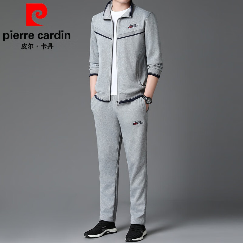 皮尔卡丹(pierre cardin)中年男士运动套装早春秋季大码中老年休闲