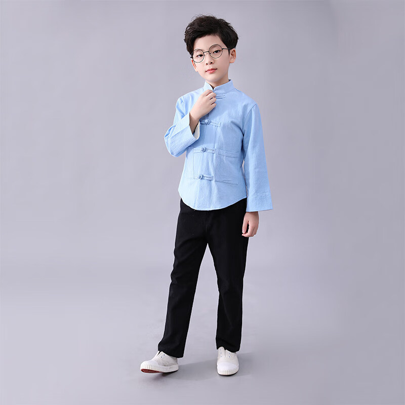 创京懿选儿童爱诗歌朗诵服装民风学生装五四青年中山装男女童合唱团