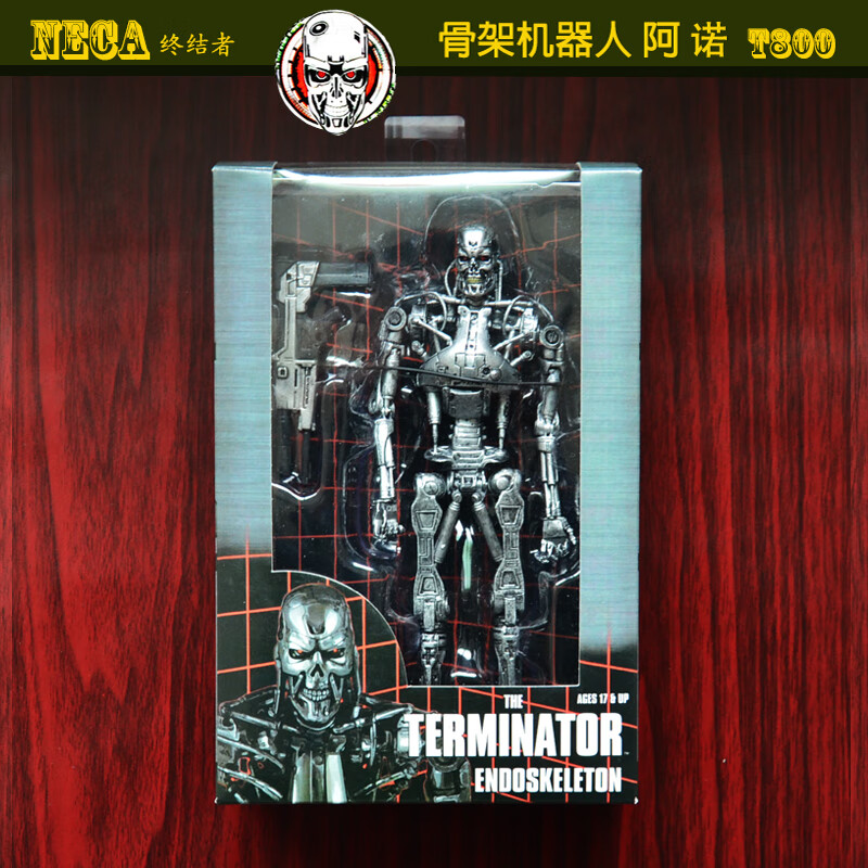neca42186/终结者/起源/骨架机器人/阿诺t800/可动模型 盒装骨架 全新