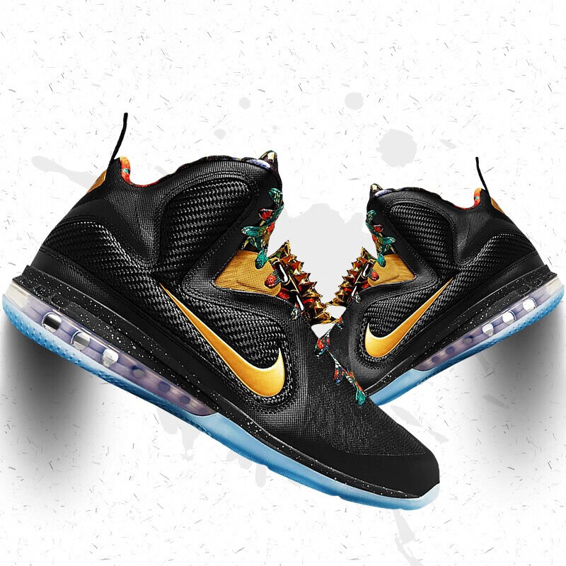 耐克(nike)男鞋 lebron lbj 9 詹姆斯9 黑金运动实战篮球鞋do9353-001