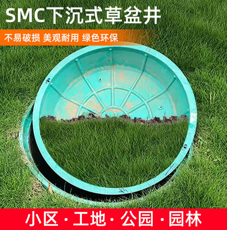 瑞力马(ruilima)smc草盆井盖植草绿化装饰草坪隐形井盖树脂家用庭院