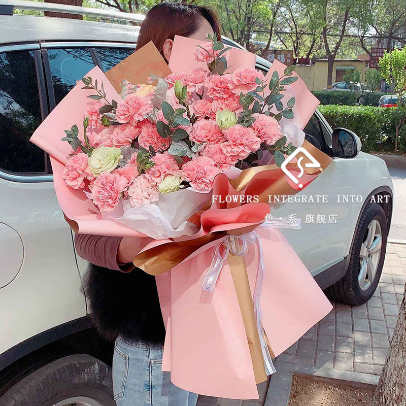 武汉母节康乃馨鲜花速递同城配加妈妈99朵玫瑰花束宜昌襄阳荆州 【千