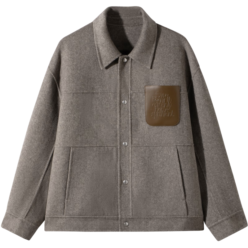 GXG��װ ����ɫpuƤƴ�����ж̿���ë����������ʿ 24������Ʒ ����ɫ 175/L