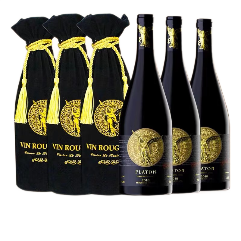 铂尔顿 法国进口16度赤霞珠红酒整箱 金翼天使干红葡萄酒礼盒装 送礼 【金翼天使】2瓶+开酒器+礼袋