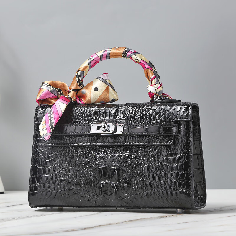 卡梵蒂(gavadi)鳄鱼皮凯莉包mini真皮手提包小包高级感晚宴女式单肩斜