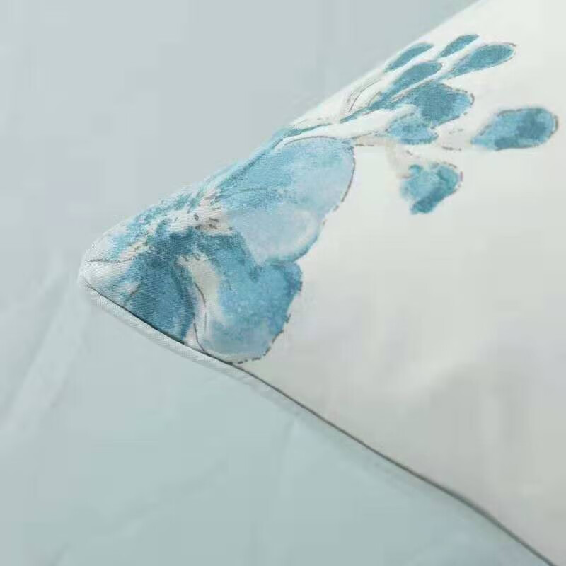 柳庭 家纺 全棉60支贡缎枕套 纯棉枕头套一对装 江南春 48x74cm