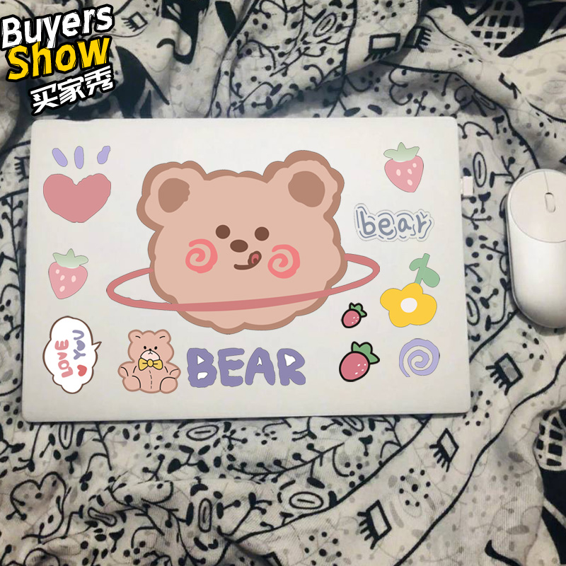 行李箱贴纸12枚ins网红新款bear泡泡小熊韩版可爱少女行李箱贴纸防水