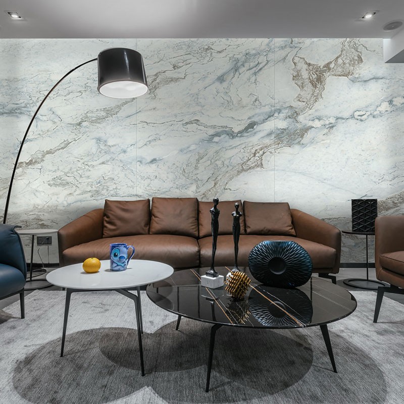 汉唐印象艺术岩板背景墙 现代简约沙发电视背景墙 可免费设计定制瓷砖
