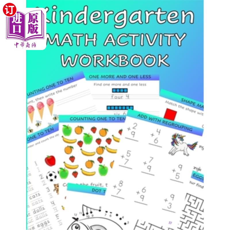 海外直订kindergarten math activity workbook: kindergartener and